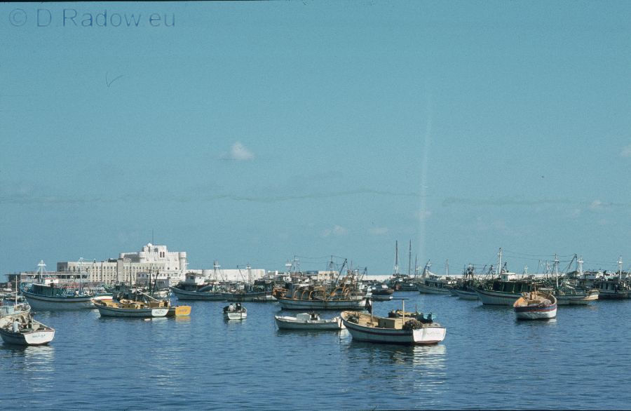 Alexandria 1984 - Hafen Einfahrt mit dem Fährdampfer aus Venedig