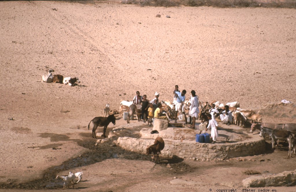 Ethiopia 1997 ° ° ° rural well in a wadi ° ° ° Dorfbrunnen im nahen Wadi unter dem sich wasserführende Erdschichten befinden
